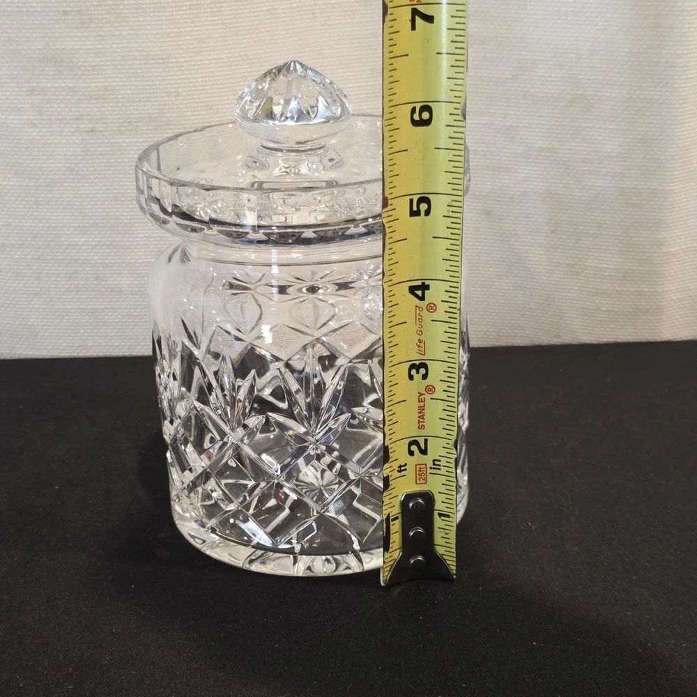 Vintage‎ Cut Crystal Storage Jar, Cookie Biscuit Barrel, Vanity Jewelry Decor